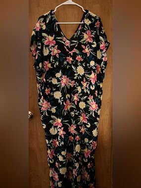 torrid Black Maxi Dress with Pink & Cream Floral Print